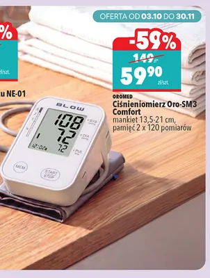 Ciśnieniomierz Oro-SM3 Comfort mankiet 13,5-21 cm pamięć 2x120 pomiarów Oromed promocja w Biedronka