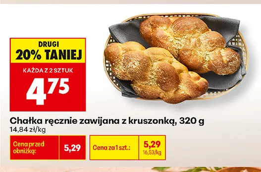 Chałka ręcznie zawijana z kruszonką promocja w Biedronka