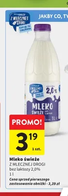 Mleko świeże bez laktozy 2,0% Z Mlecznej Drogi promocja w Intermarche