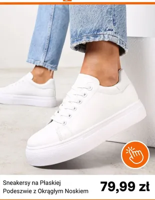 Sneakersy na płaskiej podeszwie z okrągłym noskiem Born2be promocja w Born2be