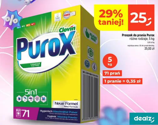 Proszek do prania Purox Universal 5in1 promocja w Dealz