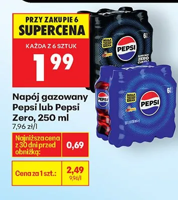 Napój gazowany Pepsi 250 ml promocja w Biedronka