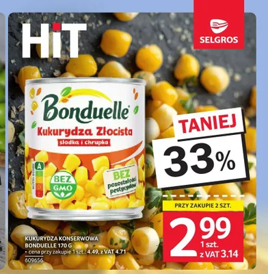 Kukurydza konserwowa Bonduelle promocja w Selgros