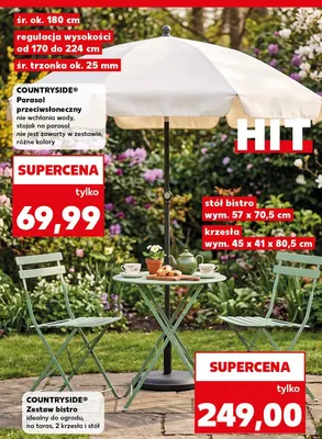 Zestaw bistro Countryside 2 krzesła i stół promocja w Kaufland