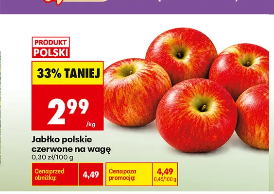Jabłka polskie czerwone promocja w Biedronka