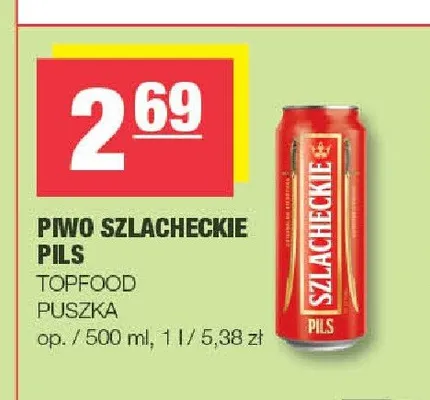 Piwo Szlacheckie Pils puszka promocja w SPAR