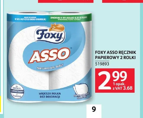 Ręcznik papierowy Asso Foxy 2-pak promocja w Selgros