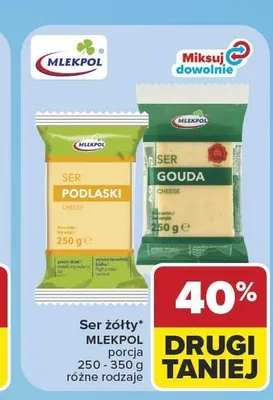 Ser żółty Podlaski Mlekpol promocja w Carrefour