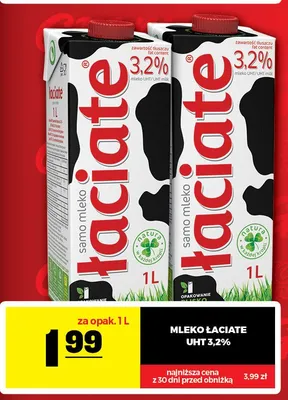 Mleko Łaciate UHT 3,2% promocja w Gram Market