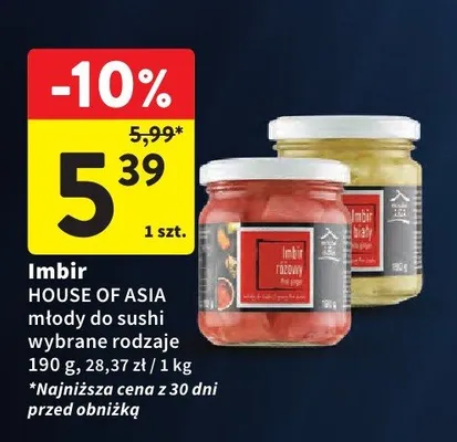Imbir biały do sushi HOUSE OF ASIA promocja w Intermarche