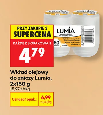Wkład olejowy do zniczy Lumia 2-pak 150 g promocja w Biedronka