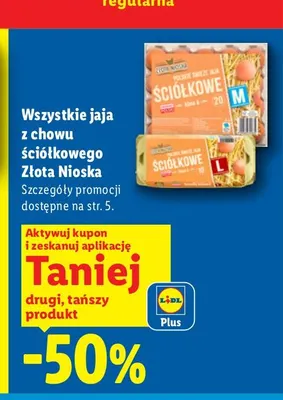 Jajka kurze z chowu ściółkowego Złota Nioska promocja w Lidl