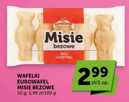 Wafelki Eurowafel Misie Bezowe promocja w Euro Sklep