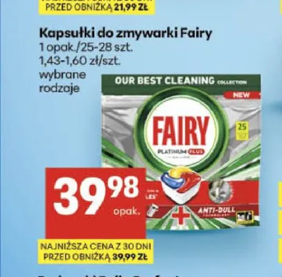 Kapsułki do zmywarki Fairy promocja w Delikatesy Centrum