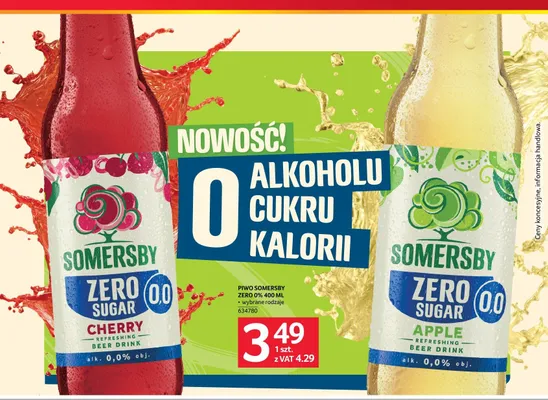 Piwo bezalkoholowe Somersby Zero Sugar Apple promocja w Selgros