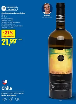 Wino białe Chardonnay Gran Reserva Deluxe promocja w Lidl