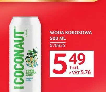 Woda kokosowa Coconaut promocja w Selgros