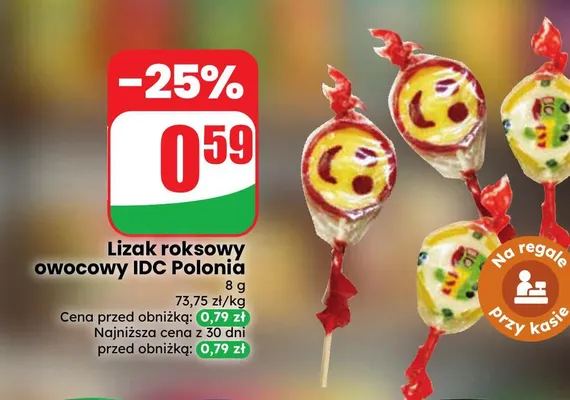 Lizak roksowy owocowy IDC Polonia promocja w Dino