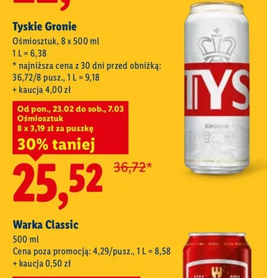 Piwo Gronie Ośmiosztuk promocja w Lidl