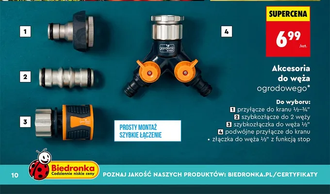 Akcesoria do węża ogrodowego, różne rodzaje promocja w Biedronka