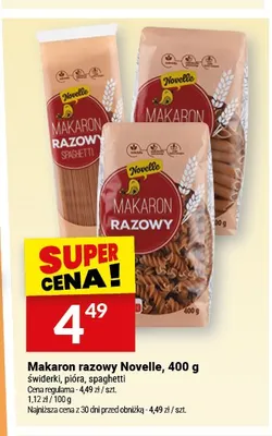 Makaron razowy świderki Novelle promocja w Twój Market