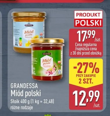 Miód polski lipowy Grandessa promocja w Aldi