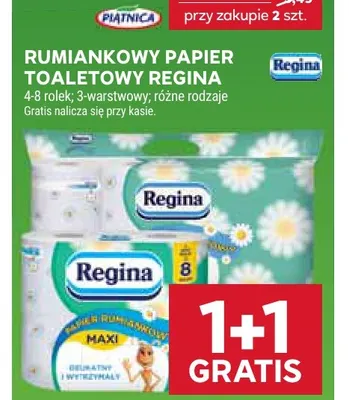 Rumiankowy papier toaletowy Regina promocja w Stokrotka