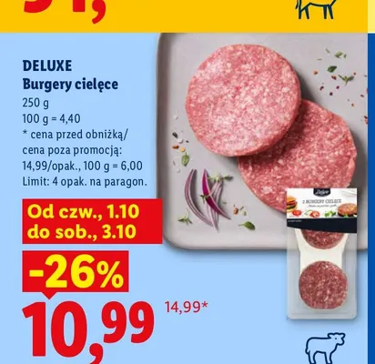 Burgery cielęce Deluxe promocja w Lidl
