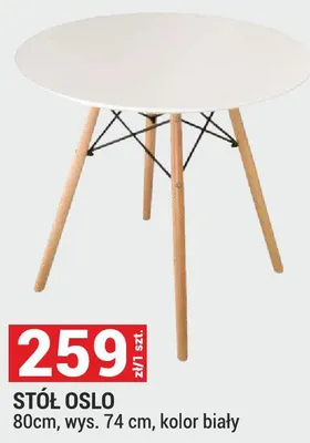 Stół Oslo 80cm, wys. 74cm promocja w Merkury Market