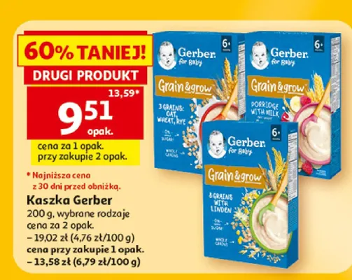Kaszka Gerber Grain & Grow 3 Grains promocja w Auchan