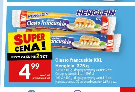 Ciasto francuskie XXL Henglein promocja w Twój Market