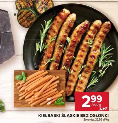 Kiełbaski śląskie bez osłonki Sokołów promocja w Stokrotka