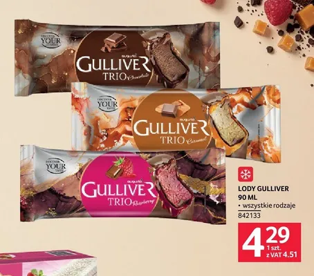 Lody na patyku Augusto Gulliver Trio Chocolate promocja w Selgros