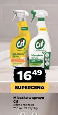 Mleczko w sprayu Cif promocja w Netto