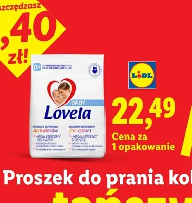 Proszek do prania do kolorów Lovela Baby hipoalergiczny promocja w Lidl