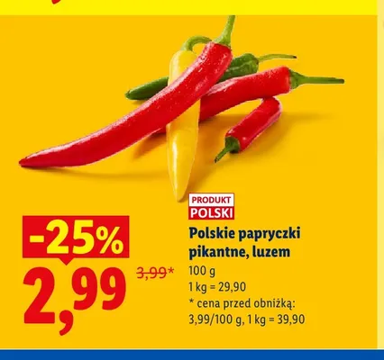 Papryczki pikantne polskie luzem promocja w Lidl