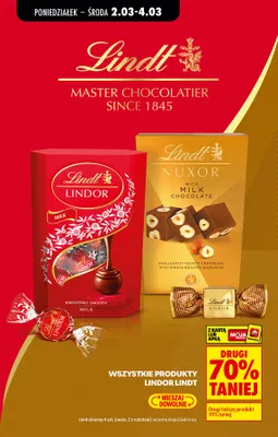 Wszystkie produkty Lindt DRUGI -70% promocja w Biedronka