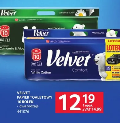 Papier toaletowy Velvet Camomile & Aloe 10 rolek promocja w Selgros
