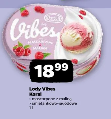 Lody Vibes śmietankowo-jagodowe Koral promocja w Netto