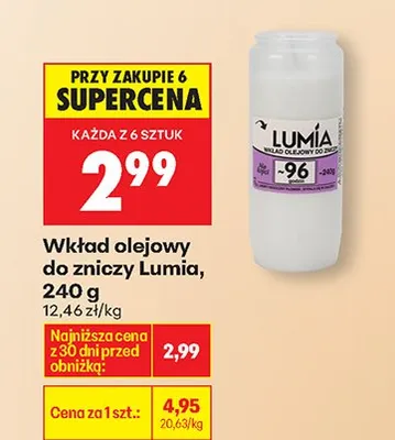 Wkład olejowy do znicza promocja w Biedronka