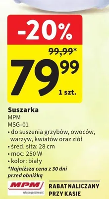 Suszarka MPM MSG-01 promocja w Intermarche
