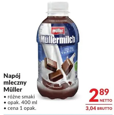 Napój mleczny Müller promocja w Makro