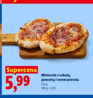 Miniovale z cebulą pancettą i serem provola promocja w Lidl