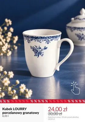 Kubek Lourry porcelanowy granatowy 0,35 l promocja w Homla