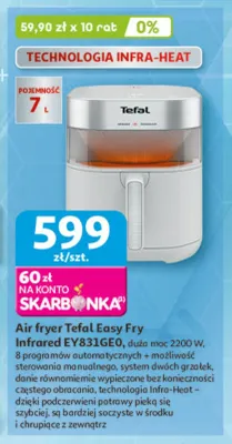 Air fryer Tefal Easy Fry Infrared EY831GE0 7l promocja w Auchan