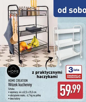 Wózek kuchenny z praktycznymi haczykami  promocja w Aldi