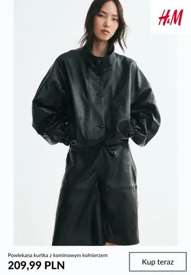 Powlekana kurtka z kominowym kołnierzem H & M promocja w H&M