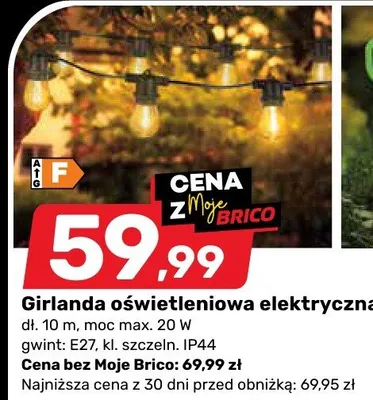 Girlanda oświetleniowa elektryczna promocja w Bricomarche