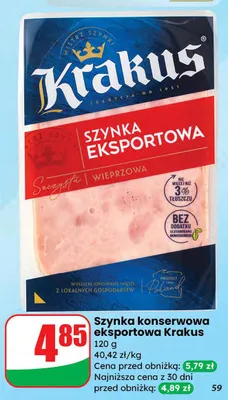 Szynka konserwowa eksportowa promocja w Dino