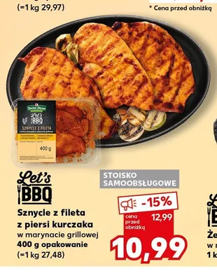 Sznycle z fileta z piersi kurczaka w marynacie grillowej Let's BBQ promocja w Kaufland